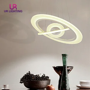 China Manufactured Ring Homes Hotel Room White Modern Design LED Chandelier