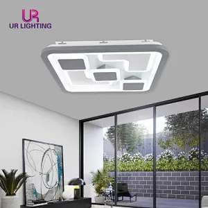 Modern Simple Artistic Tricolor Square Shaped Acrylic Led Ceiling Light