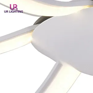 New Design Hanging Luxury Aluminum Acrylic White Concise Led Chandelier