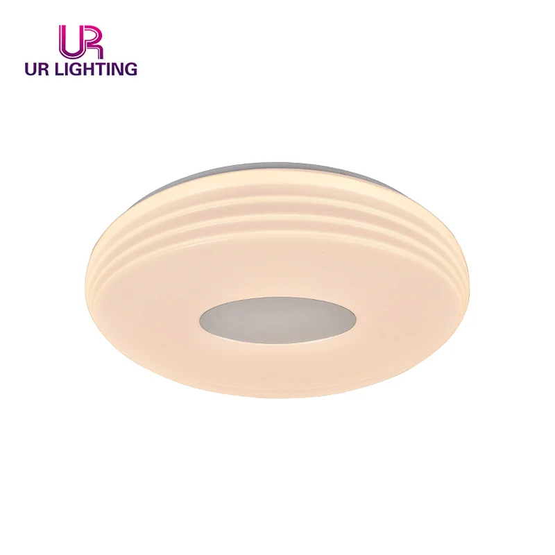 Wholesale price plastic iron modern 2.4G dimmable bedroom decorative round led ceiling light