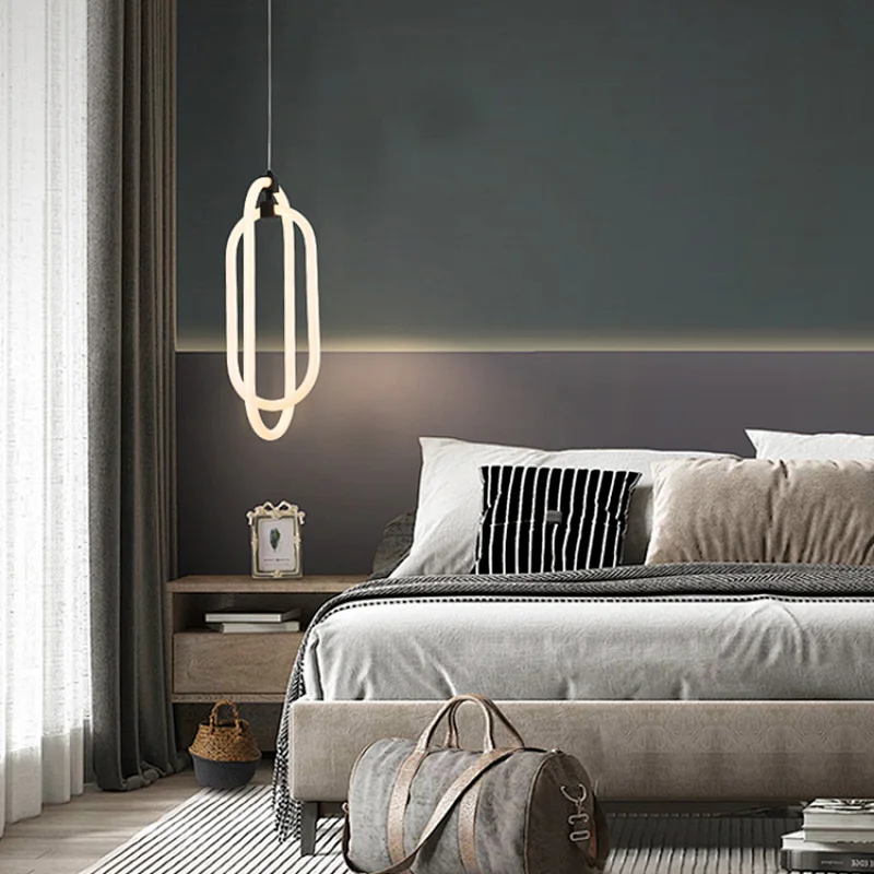 Modern Design White Luminous Hanging Bedroom Kitchen LED Pendant Light