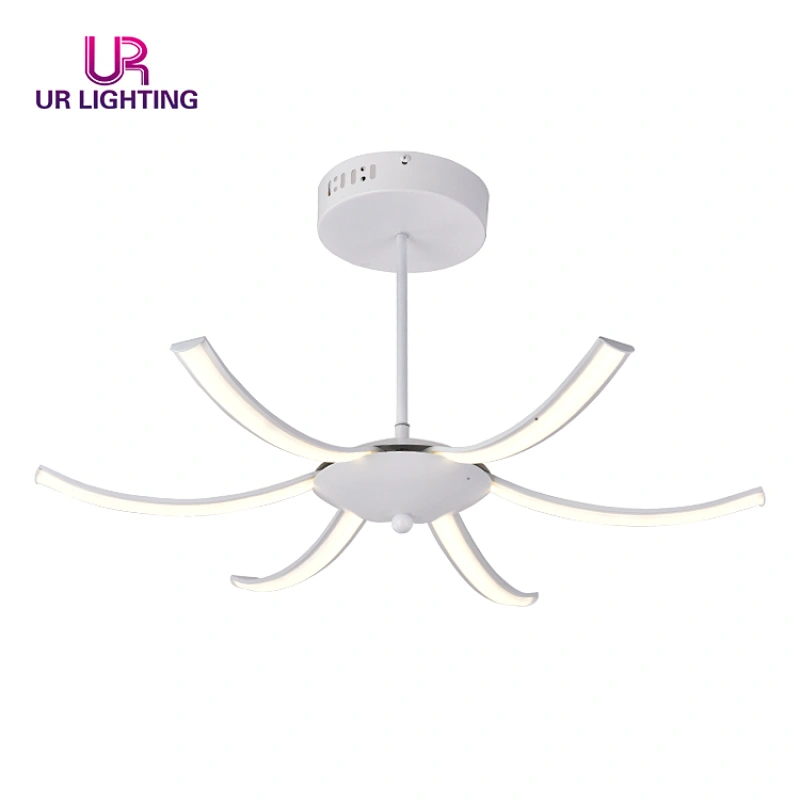 New Design Hanging Luxury Aluminum Acrylic White Concise Led Chandelier