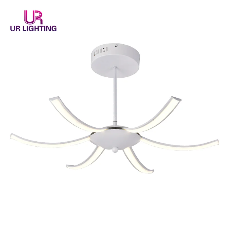 New Design Hanging Luxury Aluminum Acrylic White Concise Led Chandelier