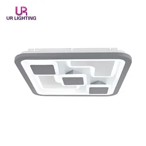 Modern Simple Artistic Tricolor Square Shaped Acrylic Led Ceiling Light