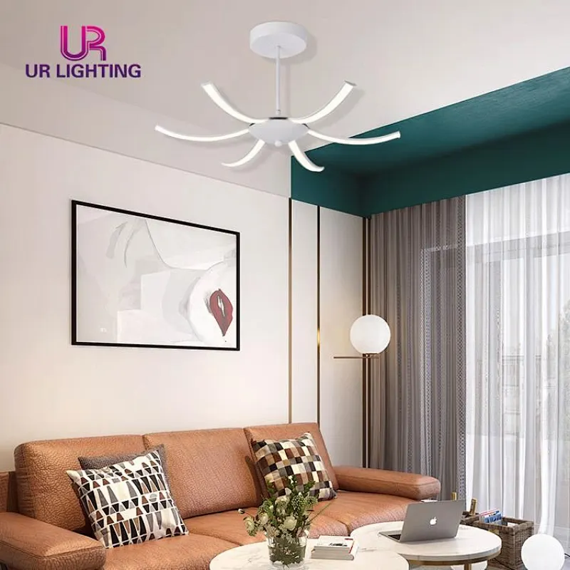 New Design Hanging Luxury Aluminum Acrylic White Concise Led Chandelier