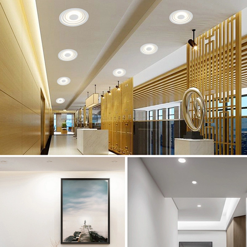 Hot selling cct change white color led panel light round recessed 6 + 3W ceiling indoor lighting