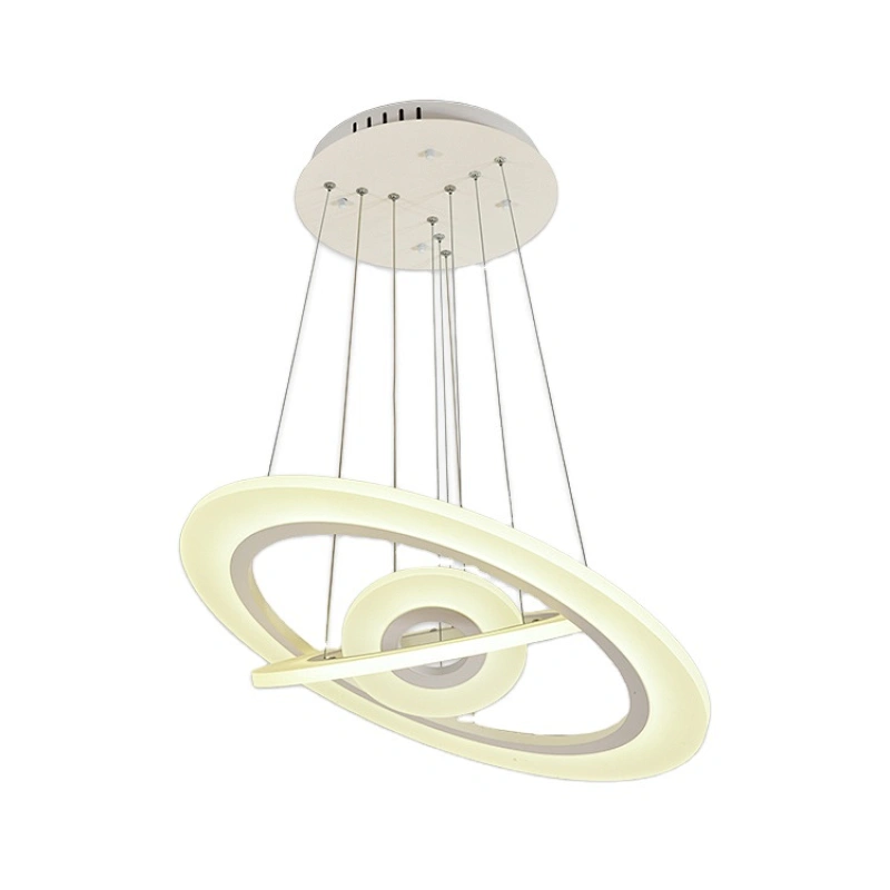 China Manufactured Ring Homes Hotel Room White Modern Design LED Chandelier
