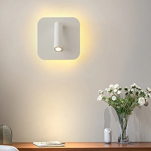 Unique design white black aluminum iron SMD COB bedroom hotel 8w led wall lamp