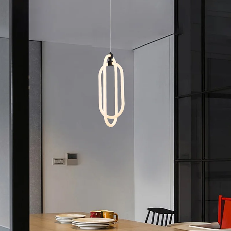 Modern Design White Luminous Hanging Bedroom Kitchen LED Pendant Light