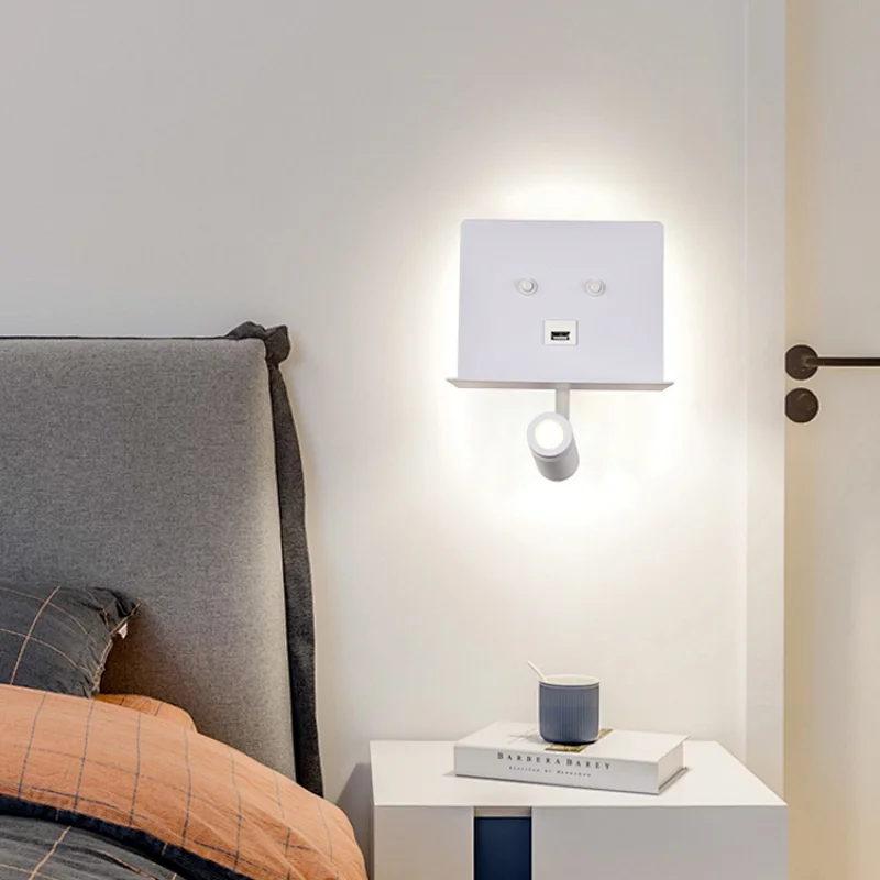 New Style Round White 7W Bedside Reading Indoor Modern LED Wall Lamp