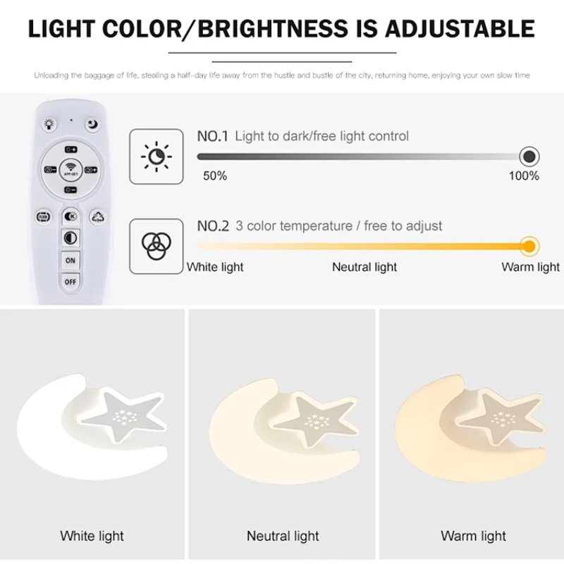 Hot selling 78w modern dimmable bedroom home star surface led ceiling light