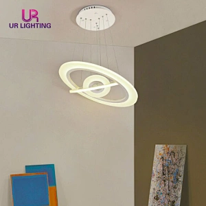 China Manufactured Ring Homes Hotel Room White Modern Design LED Chandelier