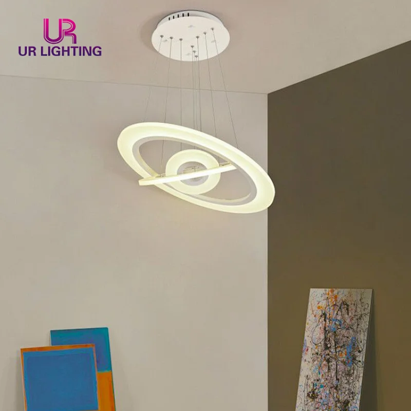 China Manufactured Ring Homes Hotel Room White Modern Design LED Chandelier