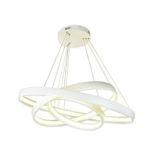 Modern Droplight Annular Art Unique Living Room Home Lamp Acrylic Aluminum White Chandelier