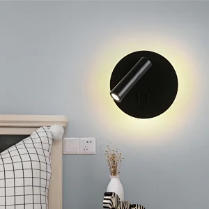 Hot Selling Black White Home Decorative 7W Round Spotlight LED Wall Light