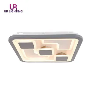 Modern Simple Artistic Tricolor Square Shaped Acrylic Led Ceiling Light