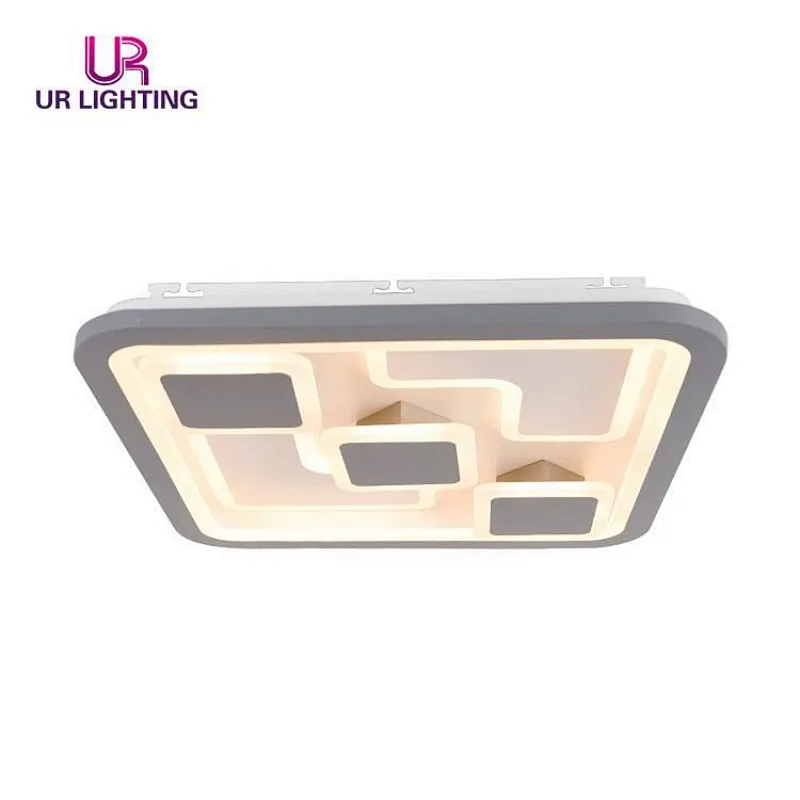 Modern Simple Artistic Tricolor Square Shaped Acrylic Led Ceiling Light