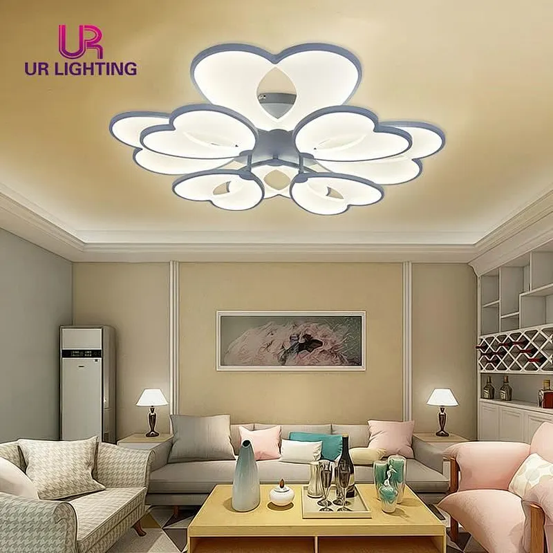 Factory Direct Sale Acrylic Led Chandelier Mounted Fixture For Living Room Flower Ceiling Lamp