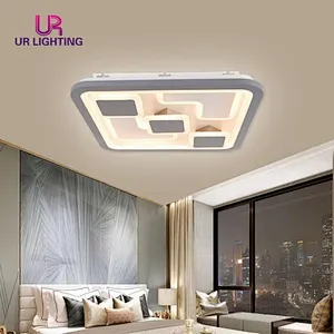Modern Simple Artistic Tricolor Square Shaped Acrylic Led Ceiling Light