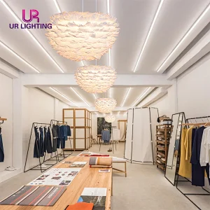 Modern design warm white feather hanging bedeoom decorative dimmable led pendant light