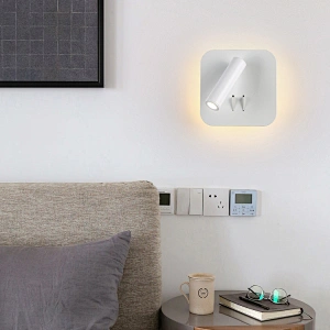 Unique design white black aluminum iron SMD COB bedroom hotel 8w led wall lamp