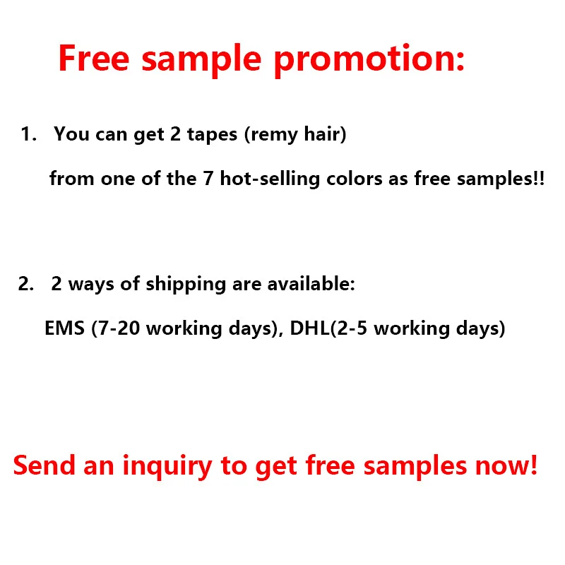 Free sample remy invisible tape in hair extensions