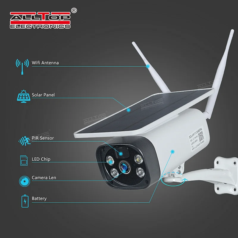 ALLTOP Best Seller CCTV Security System IP Camera with Solar Panel Wireless Outdoor WIFI Solar Security Camera