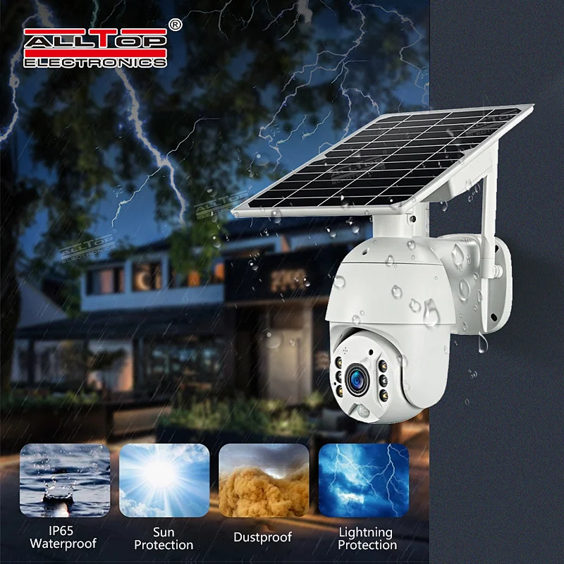 ALLTOP wireless solar yard camera kit TF card cloud recording cctv camara wifi solar with solar panel