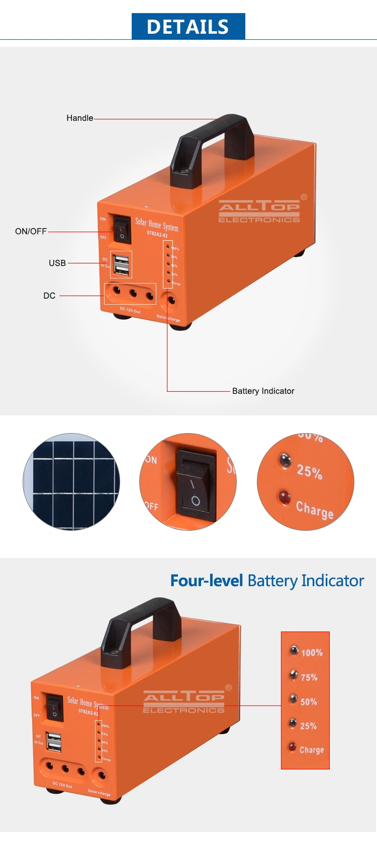 cheap portable 30W solar energy powered home system