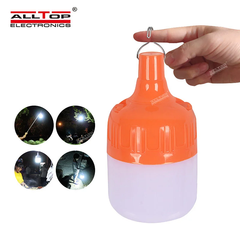 ALLTOP manufacturers direct new design portable long lighting led rechargeable bulbs camping solar emergency light