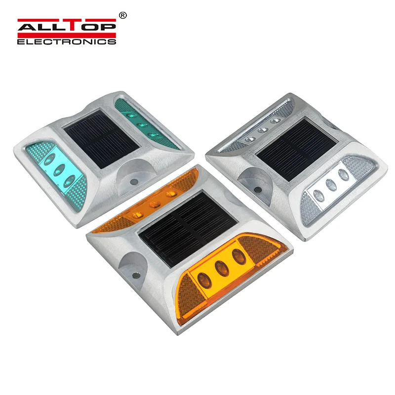 ALLTOP Bright Aluminum IP65 Waterproof LED Solar Road Studs With Flashing Lights