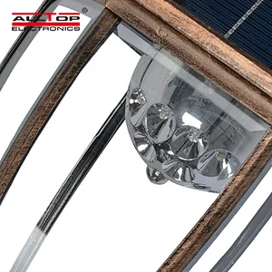 ALLTOP Classical style aluminum glass outdoor ip65 3w solar led wall lamp