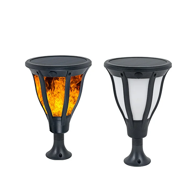 ALLTOP High Performance Outdoor Flickering Flame Decorative Solar Led Pillar Light With 4 Light Mode