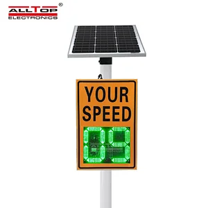 ALLTOP Radar sensor Radar Sign Detective Speed Warning Solar Speed Measurement Display Enhanced Traffic Flashing Speed Limit Signs