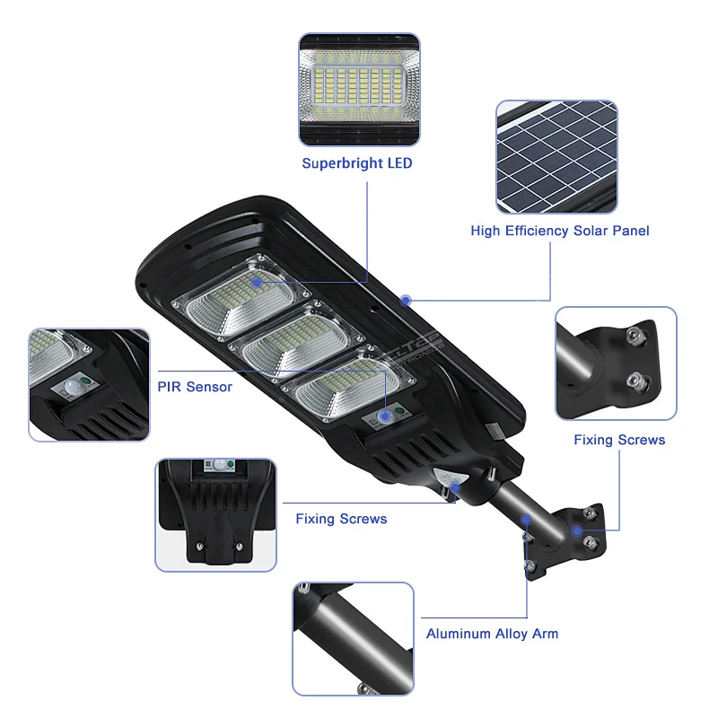 ALLTOP Energy Saving Outdoor Lighting Waterproof Ip65 50w 100w 150w 200w 250w 300w All In One Solar LED Street Lamp