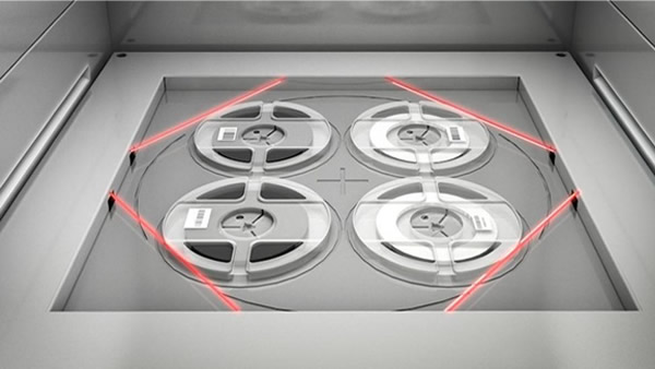 Material tray automatically out, prevent error for  sticking code