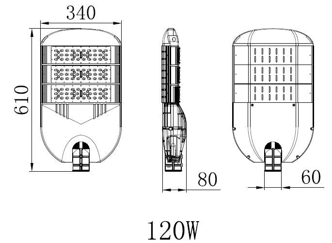 High lumen 130lm/W IP65 Waterproof Outdoor 5 Years Warranty LED Street Light