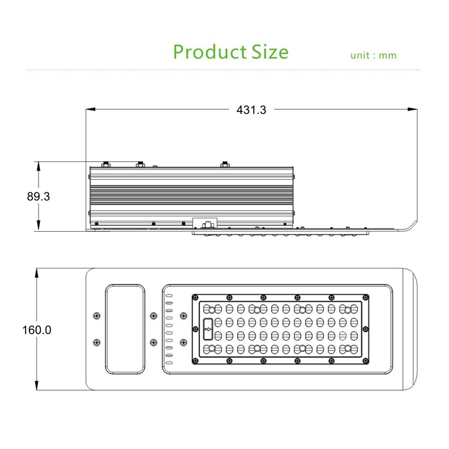 Outdoor LED Street Light with 90W
