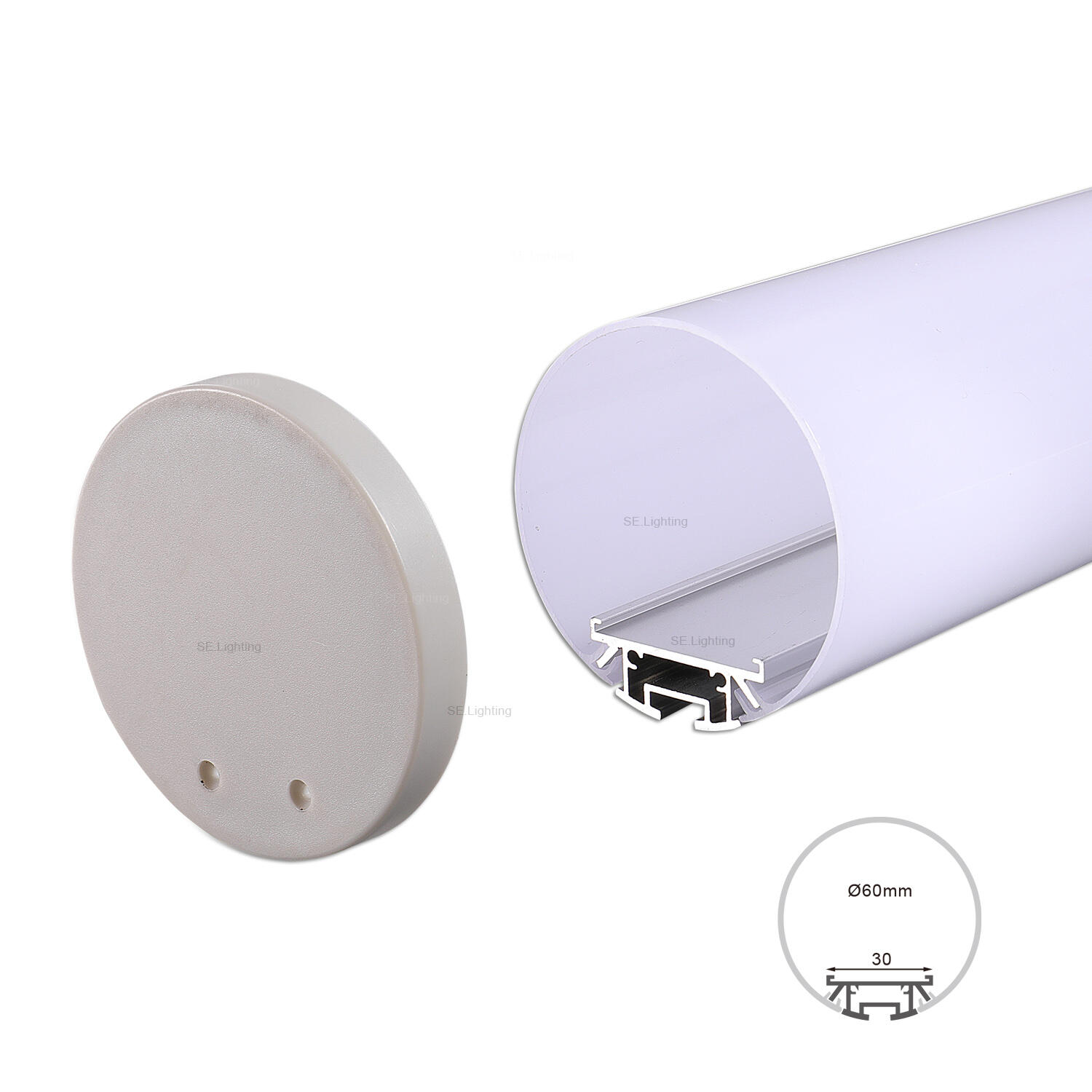 Round LED Channel lights Aluminum Profile D60mm