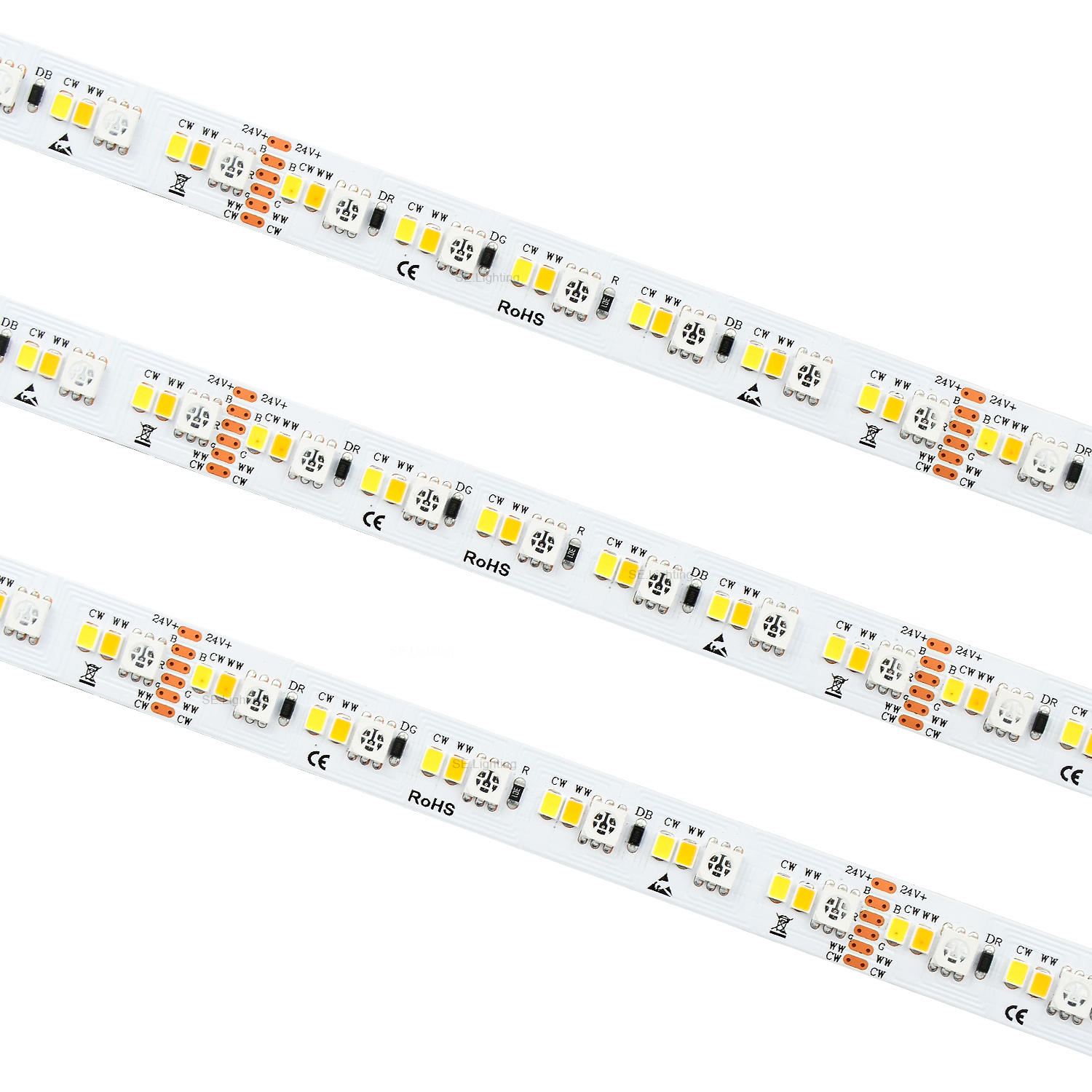 Max 40mt 5050 RGB CCT 60LEDs Constant Current 24V LED Strip
