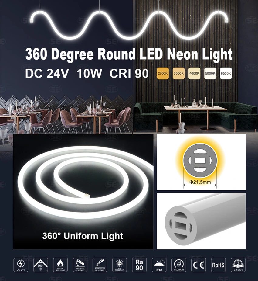 360 Degree Round LED Neon Flex Strip Light