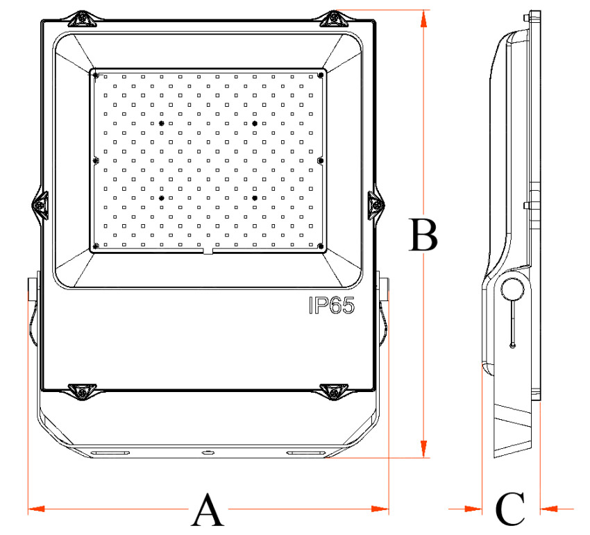 DMX LED Stage Light and LED Flood Light Dimension