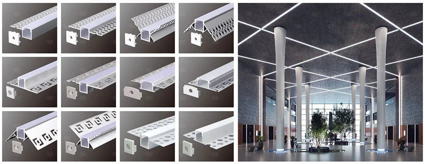 Recessed Aluminum LED Channel Diffuser 50x32mm