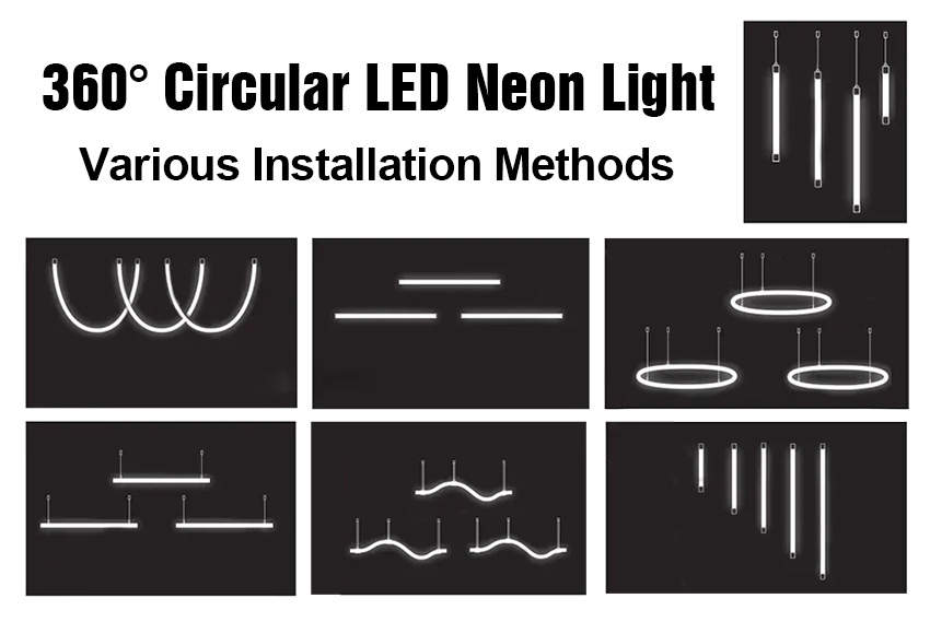360 Degree Round LED Neon Flex Strip Light Installation