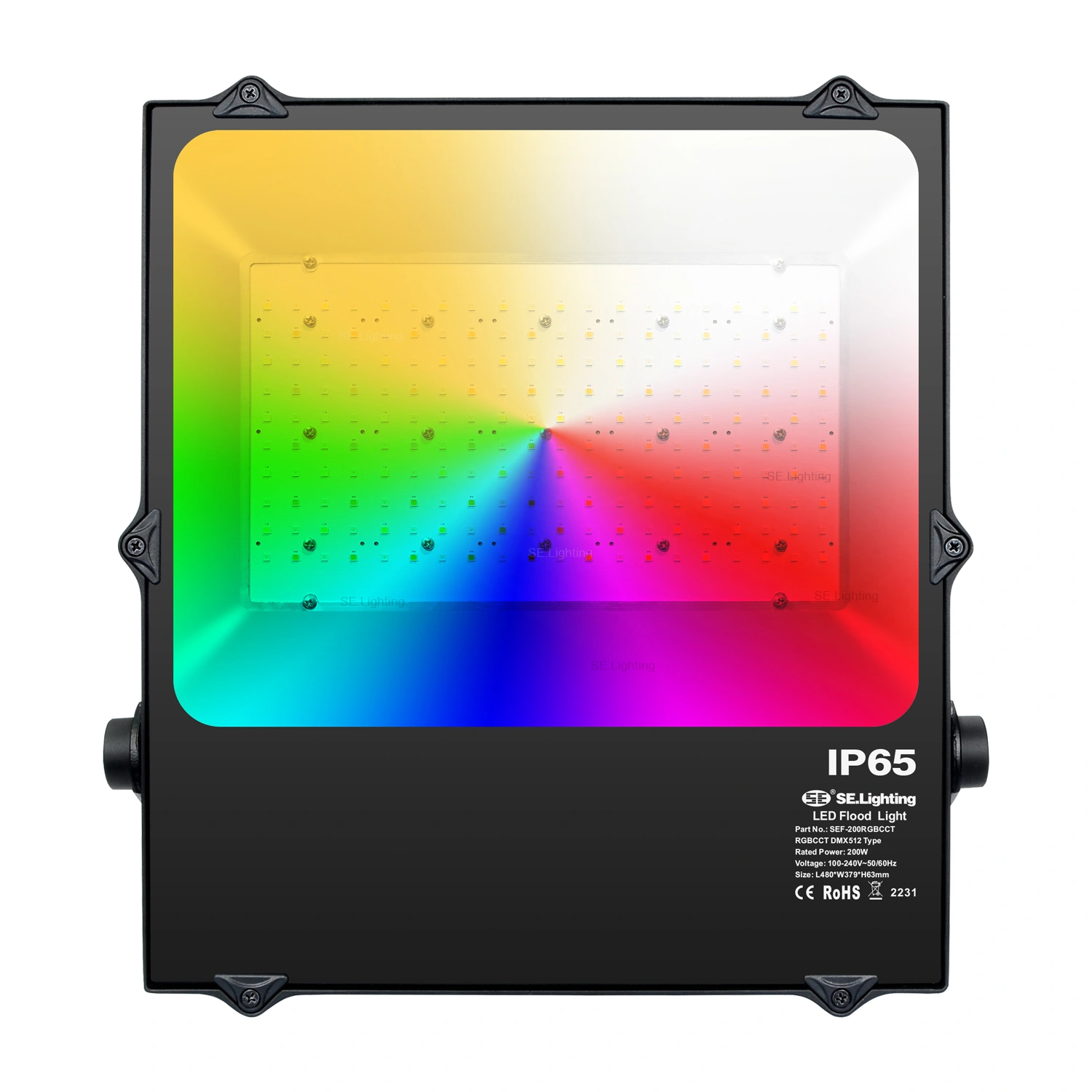 DMX LED Flood Light RGB CCT 100W 150W 200W Multi Color Outdoor