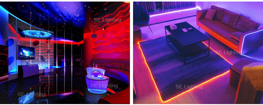 multi color led strip light application