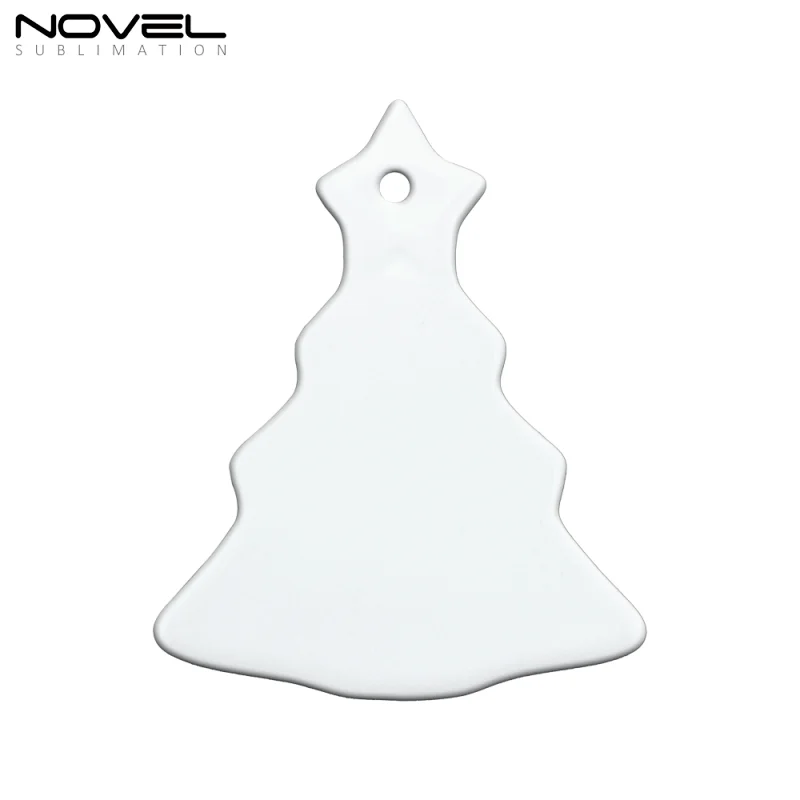 Sublimation Blank Christmas Tree Pendant Ceramic Ornament