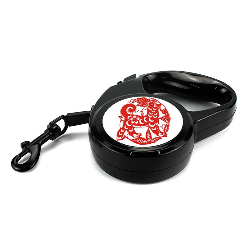 3m Retractable Sublimation Pet Leash Black Dog Leash