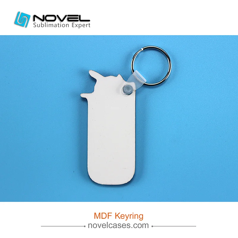 Wholesale Price Two-Side Heat Press Printing Sublimation MDF Keyring