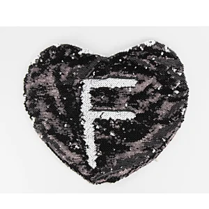 Fashion Bling Heart Shape Sublimation Blank Magic Sequin Pillow Cover